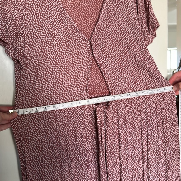 Abercrombie & Fitch Short Sleeve V-Neck Maxi Dress With Tie Waist Flowy Large - Picture 11 of 12